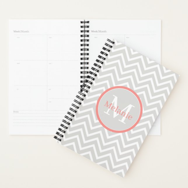 Coral Zickzack Monogram Planer (Anzeige)
