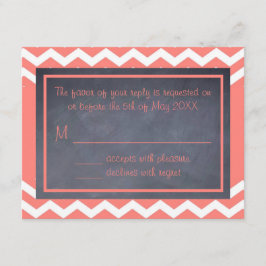 Coral Zickzack RSVP Card Karte