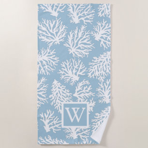 Corallenriffe Summer Coastal Beach Monogram Strandtuch