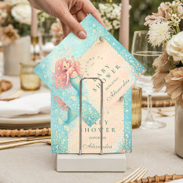 Corallight Mermaid Keepsake Baby Shower Serviette