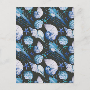 Corals With Shells Pattern Postkarte