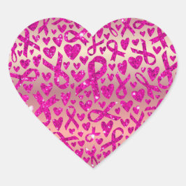 Corazón apoyo contra el Cáncer de Mama Camiseta Herz-Aufkleber