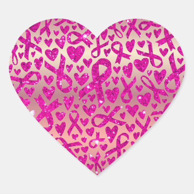 Corazón apoyo contra el Cáncer de Mama Camiseta Herz-Aufkleber (Vorderseite)