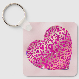 Corazón apoyo contra el Cáncer de Mama Camiseta Schlüsselanhänger