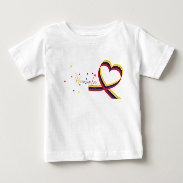 Corazón de Venezuela con Estrellas – Diseño Tierno Baby T-shirt (Vorderseite)