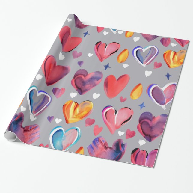 Corazones Abstractos Geschenkpapier (Ungerollt)