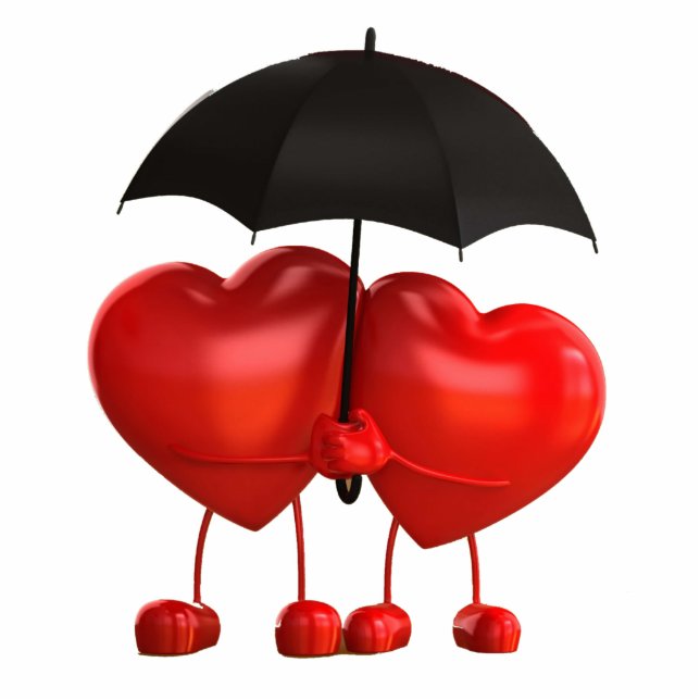 Corazones Bajo Paraguas Freistehende Fotoskulptur (Vorne)