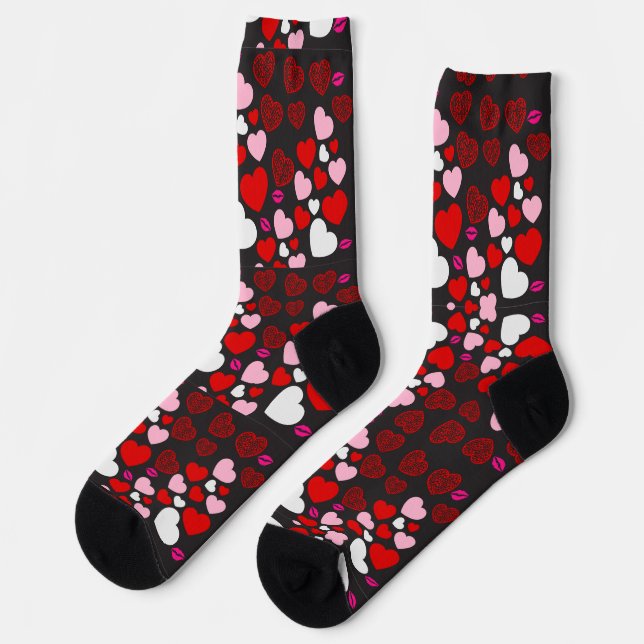 corazones socken (Linkes Detail)