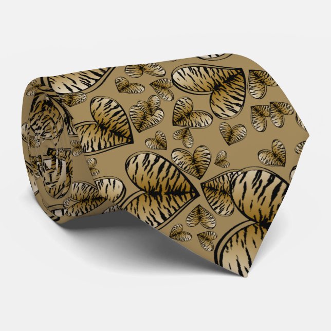 Corbata con corazones de tigre krawatte (Gerollt)