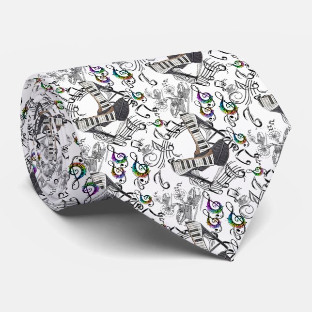 Corbata con notas musicales krawatte (Gerollt)