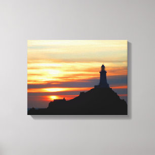 Corbiere Leuchtturm bei Sonnenuntergang, Jersey Leinwanddruck
