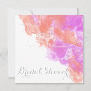Corchid Watercolor Butterfly Brautparty Einladung