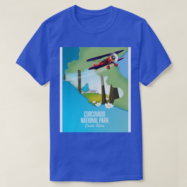 Corcovado Nationalpark Costa Rica Karte T-Shirt (Design vorne)