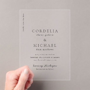 Cordelia Moderne Hochzeit retten das Datum Acryleinladungen