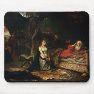 Cordelia und König Lear (Öl auf Leinwand) Mousepad