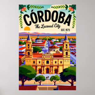 Córdoba Argentinien Retro-Reise-Wandkunst Poster