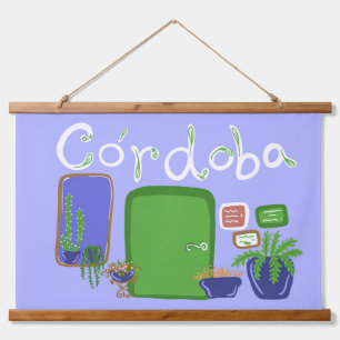 Córdoba-Blume Wandteppich Mit Holzrahmen
