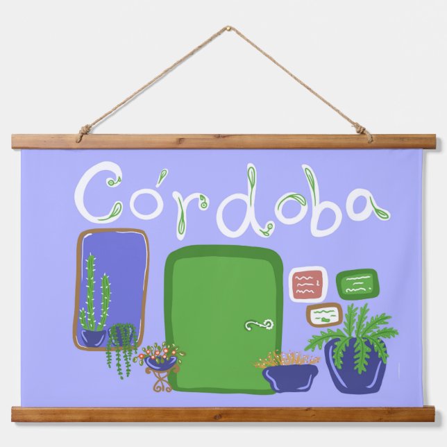 Córdoba-Blume Wandteppich Mit Holzrahmen (Vorne)
