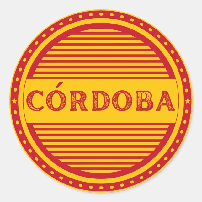 Córdoba City Pride Emblem – Spanish Identity Runder Aufkleber (Vorderseite)