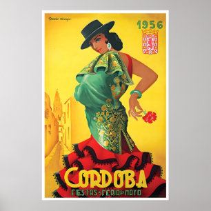 Cordoba Festival Poster Spanien Reise Kunst Vintag