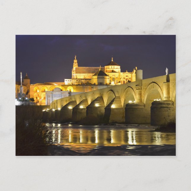 Cordoba, Spanien bei der Nachtkarte Postkarte (Vorderseite)