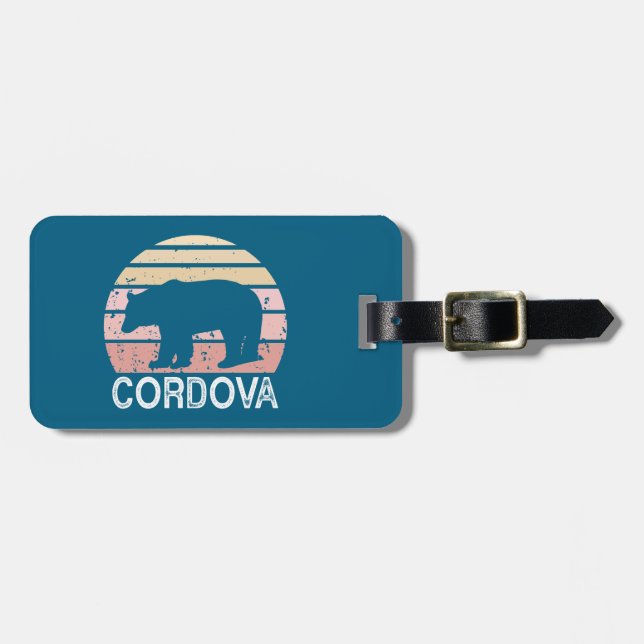Cordova Alaska Retro Bär Gepäckanhänger (Vorderseite horizontal)