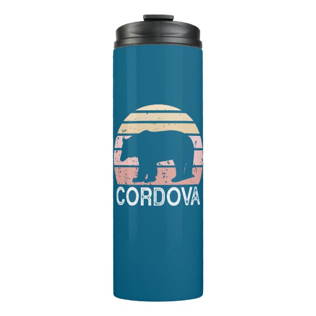 Cordova Alaska Retro Bär Thermosbecher (Vorderseite)