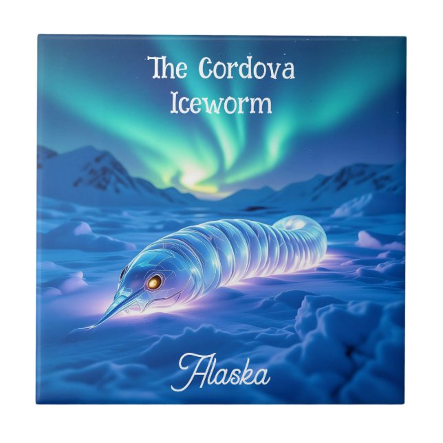 Cordova-Eiswurm Alaska Kryptid Fliese (Vorderseite)