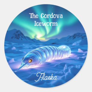 Cordova-Eiswurm Alaska Kryptid Runder Aufkleber