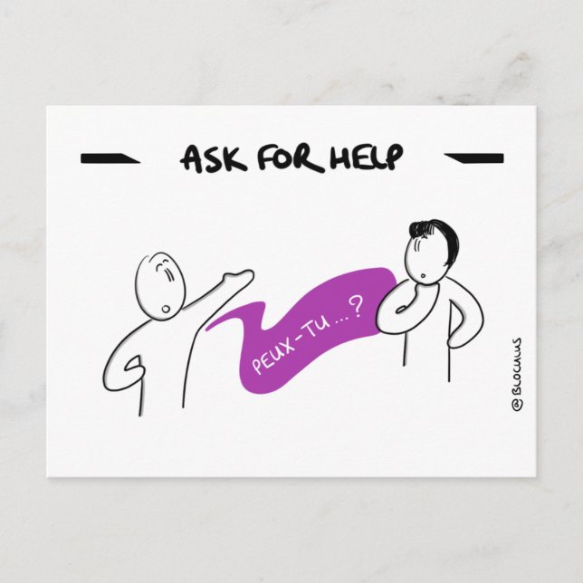 Core-Protocol-Karte: Ask For Help Postkarte (Vorderseite)