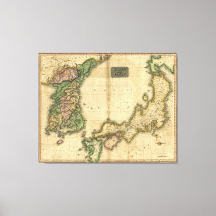 Corea (Korea) und Japan Map (1815) Leinwanddruck