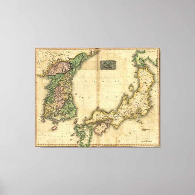 Corea (Korea) und Japan Map (1815) Leinwanddruck (Vorderseite)