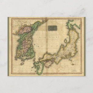 Corea (Korea) und Japan Map (1815) Postkarte