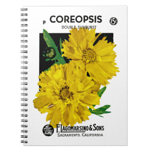 Coreopsis Packungs-Etikett Notizblock