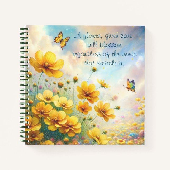 Coreopsis & Quote Notizbuch (Vorderseite)