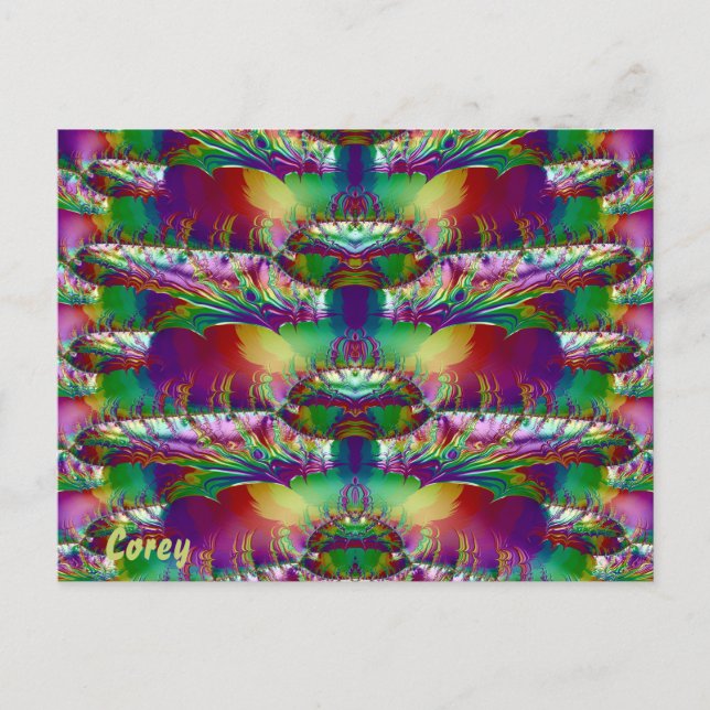 COREY ~ Glossare Postkarte 3D Farbige Zany (Vorderseite)