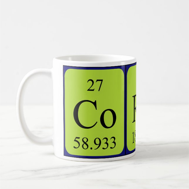 Corey Namen-Tasse periodischer Tabelle Kaffeetasse (Links)