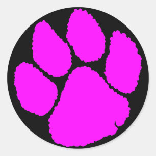 COREY TIGER 1980er Jahre RETRO TIGER CLAW PINK Runder Aufkleber