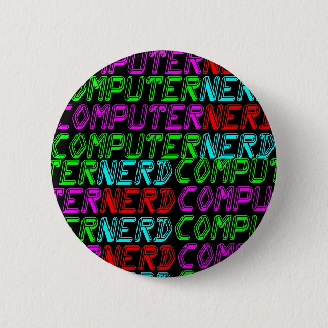 COREY TIGER 1980er-RETRO-COMPUTER-NERD Button (Vorderseite)