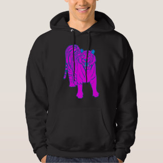 COREY TIGER 1980er RETRO STEHEND TIGER PINK HOODIE