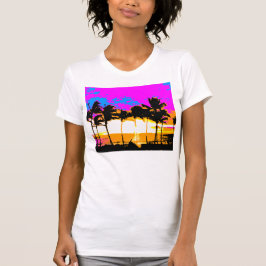 COREY TIGER 1980ER RETRO VINTAG PALM TREES SUNSET T-Shirt