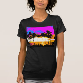 COREY TIGER 1980ER RETRO VINTAG PALM TREES SUNSET T-Shirt