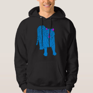 COREY TIGER 1980S RETRO STEHEND TIGER BLUE HOODIE
