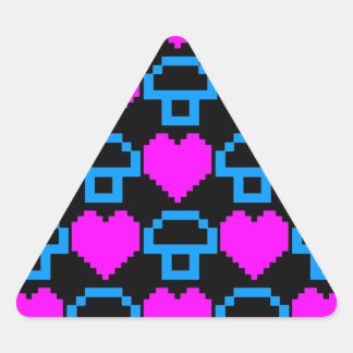 Corey Tiger 80er 8-Bit Mushroom Hearts Dreieckiger Aufkleber
