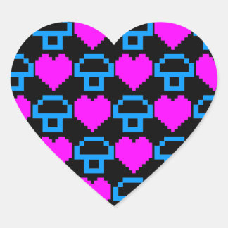 Corey Tiger 80er 8-Bit Mushroom Hearts Herz-Aufkleber