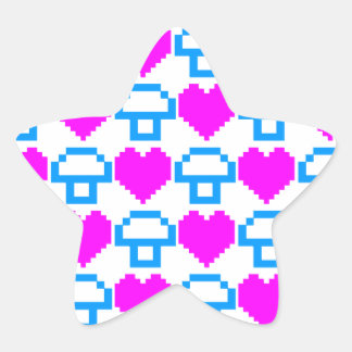Corey Tiger 80er 8-Bit Mushroom Hearts Stern-Aufkleber