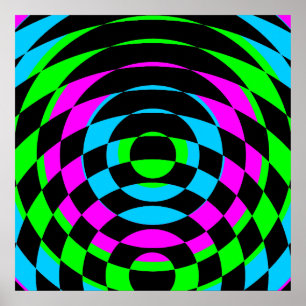 Corey Tiger 80er Jahre Vintage Op Art Poster