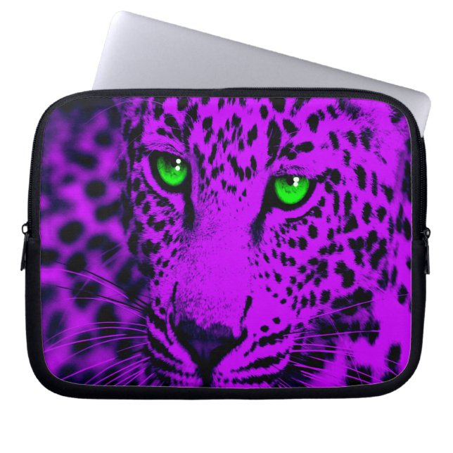 Corey Tiger 80er Leopard (Lila) Laptopschutzhülle (Vorderseite)