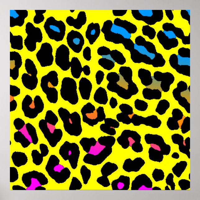 Corey Tiger 80er Leopard Spots (Gelb) Poster (Vorne)