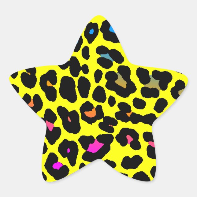 Corey Tiger 80er Leopard Spots (Gelb) Stern-Aufkleber (Vorderseite)